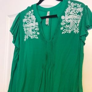 Melissa McCarthy Green 2xl blouse EUC